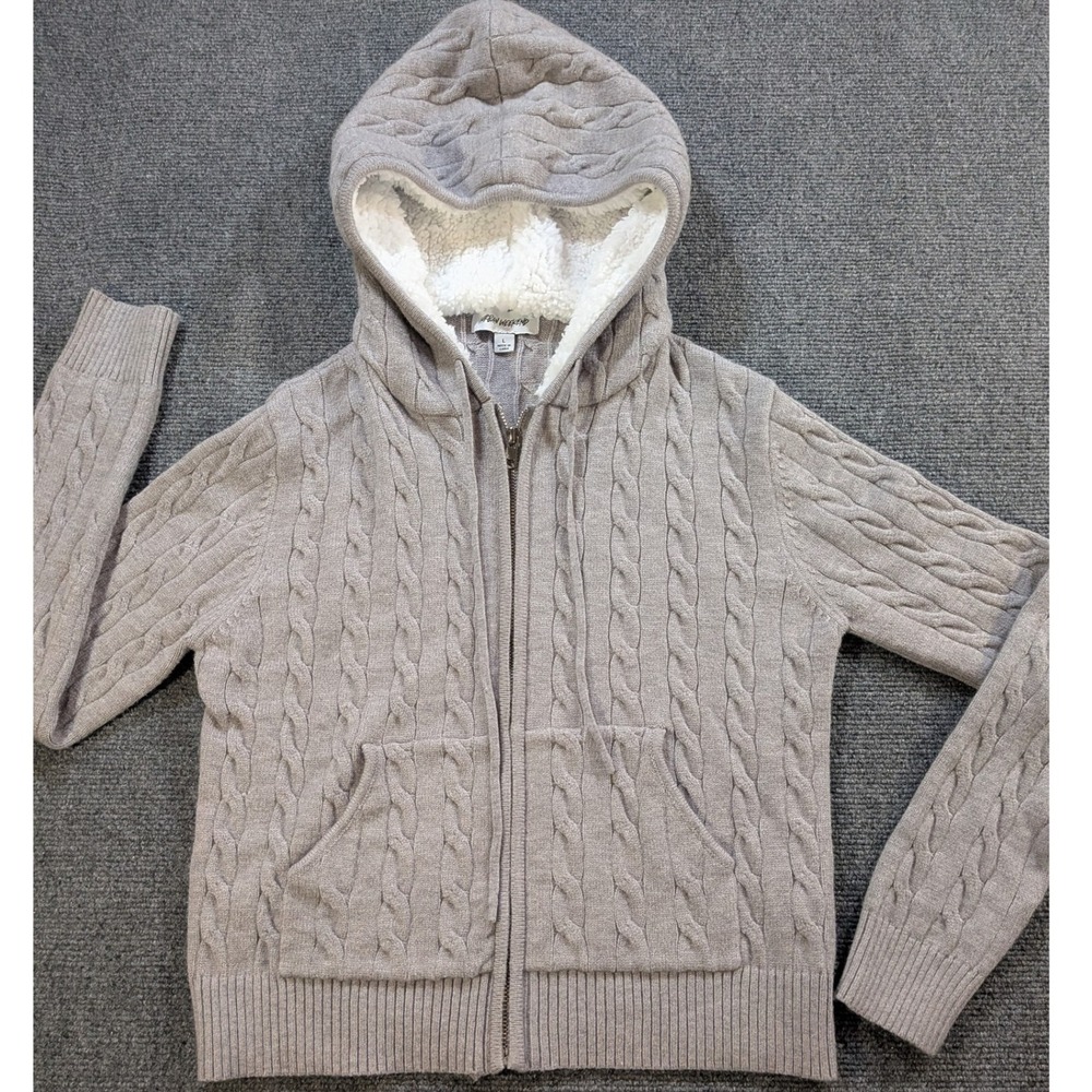 Urban Weekend Cable Knit Zip Up Hoodie Size Large (runs small)